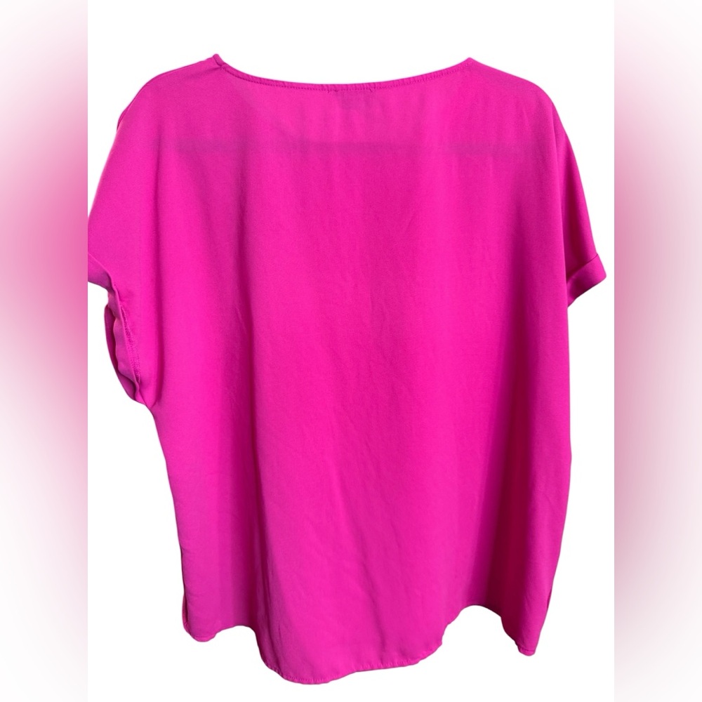 ❤️ Jones New York Bright Fuchsia Short Sleeve Top